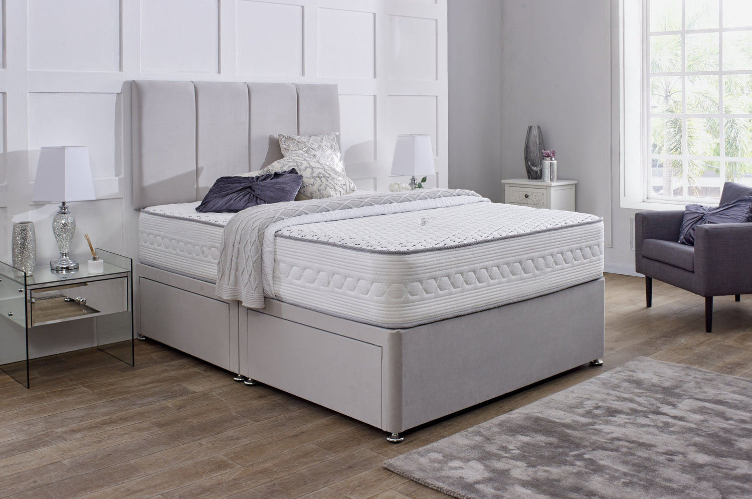 Worcester Divan Bed UK - Detail view of premium divan from CESS Furniture UK
